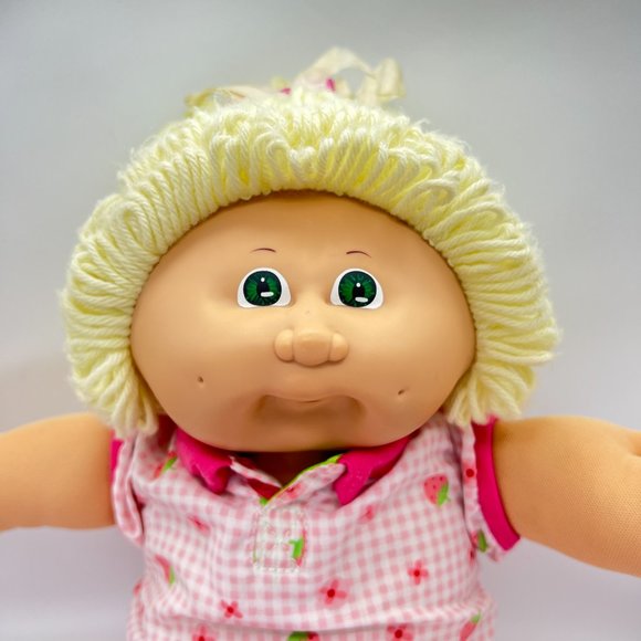 Cabbage Patch Kids Doll 1985 Girl 16” Lemon Hair Green Eyes Head Mold 4 - Picture 3 of 14
